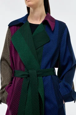 Lyra Trench Coat in Multi Cashmere