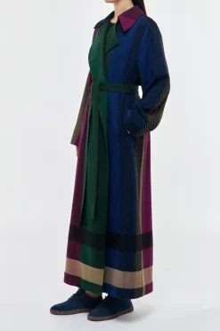 Lyra Trench Coat in Multi Cashmere