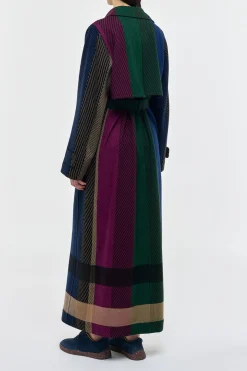 Lyra Trench Coat in Multi Cashmere