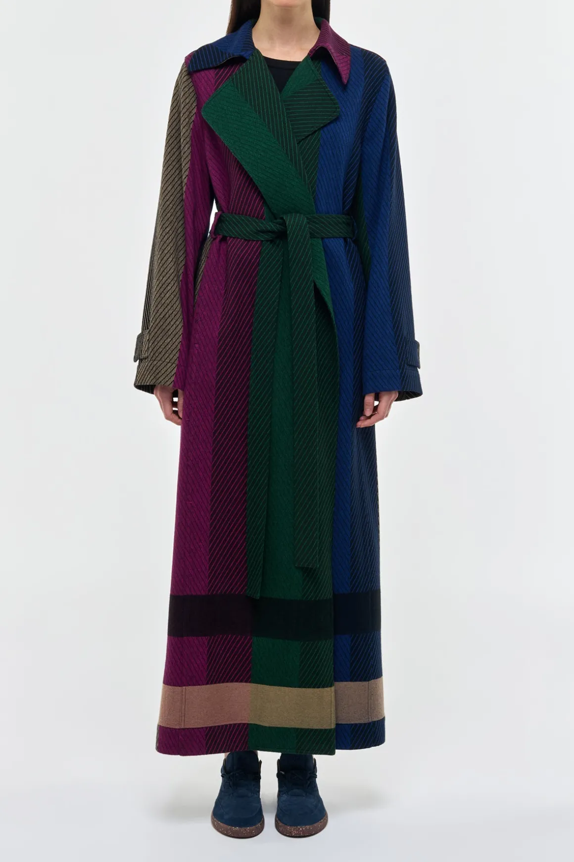 Lyra Trench Coat in Multi Cashmere