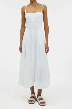 Magritte Dress in White Aloe Linen