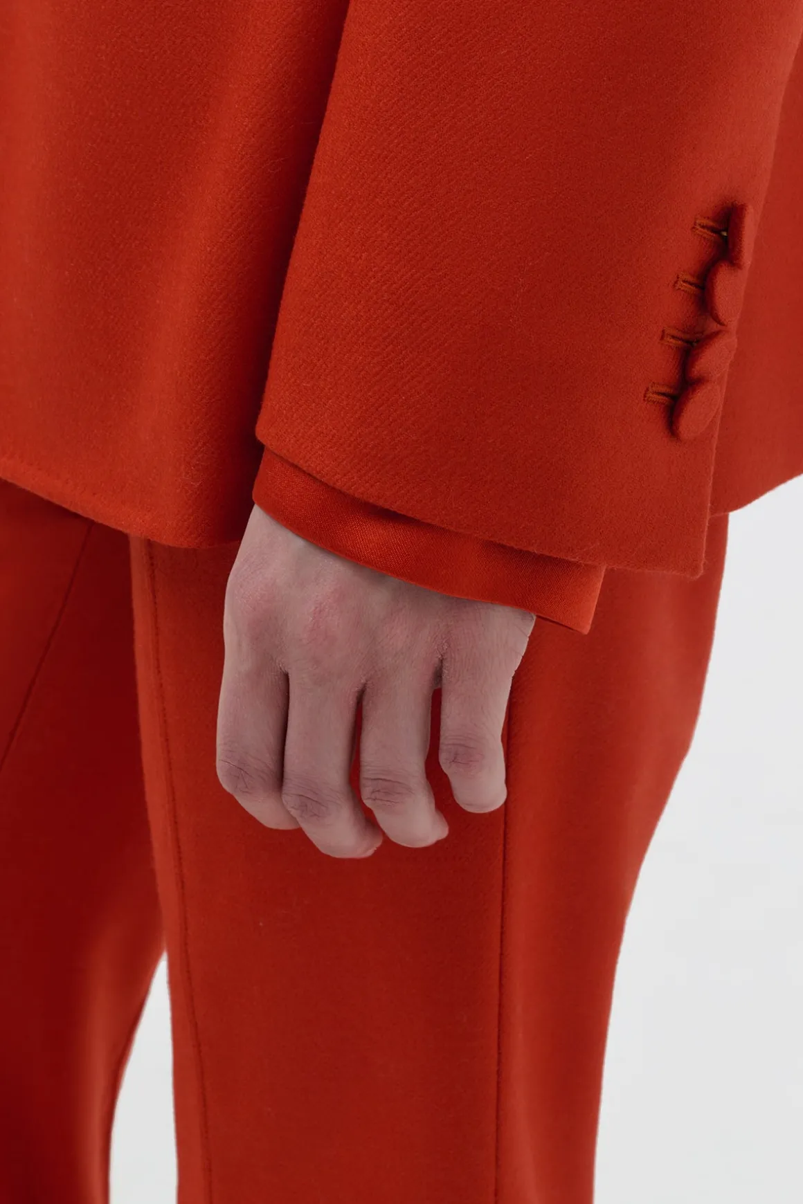 Mairi Blazer in Antelope Orange Wool Cashmere Flannel