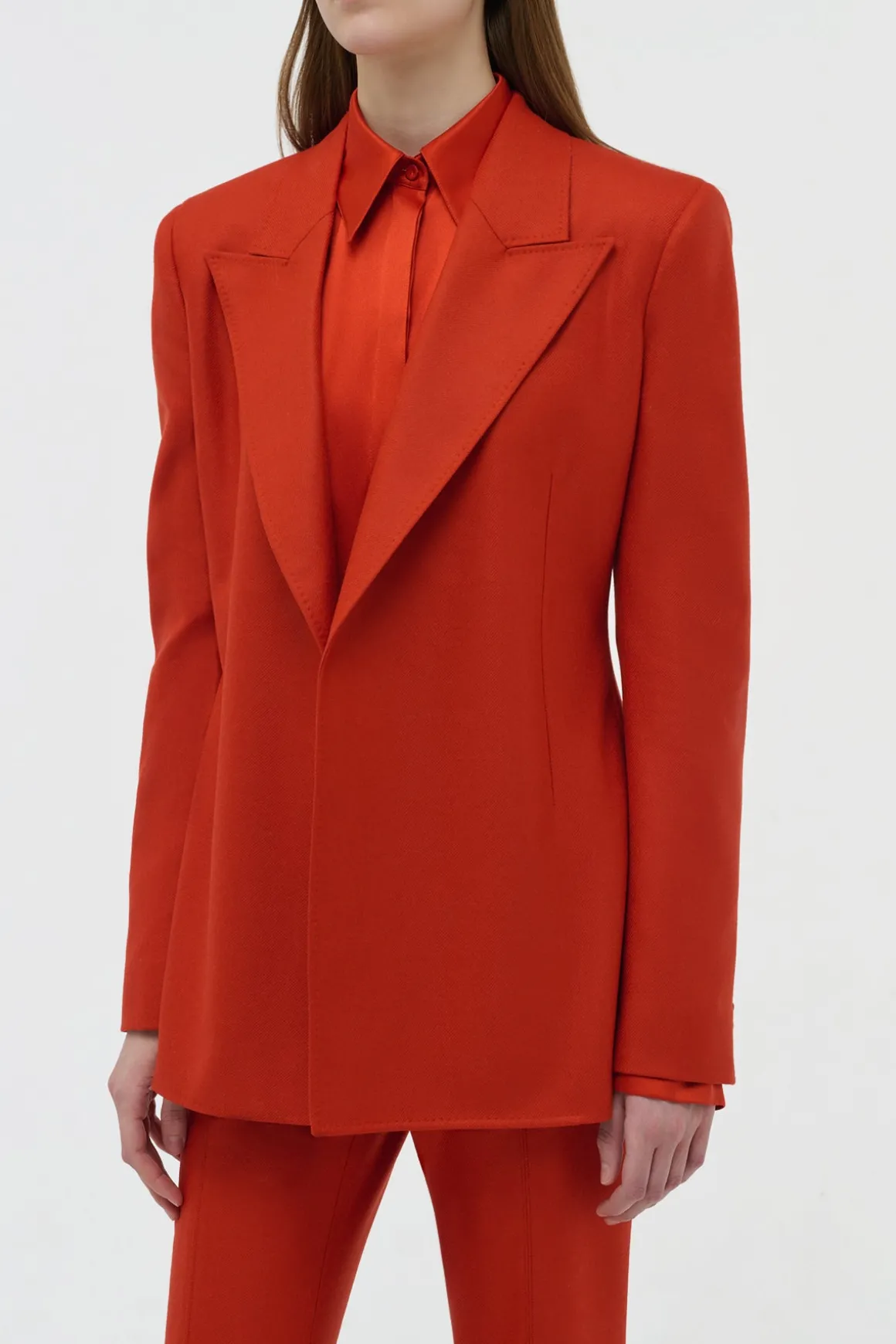 Mairi Blazer in Antelope Orange Wool Cashmere Flannel