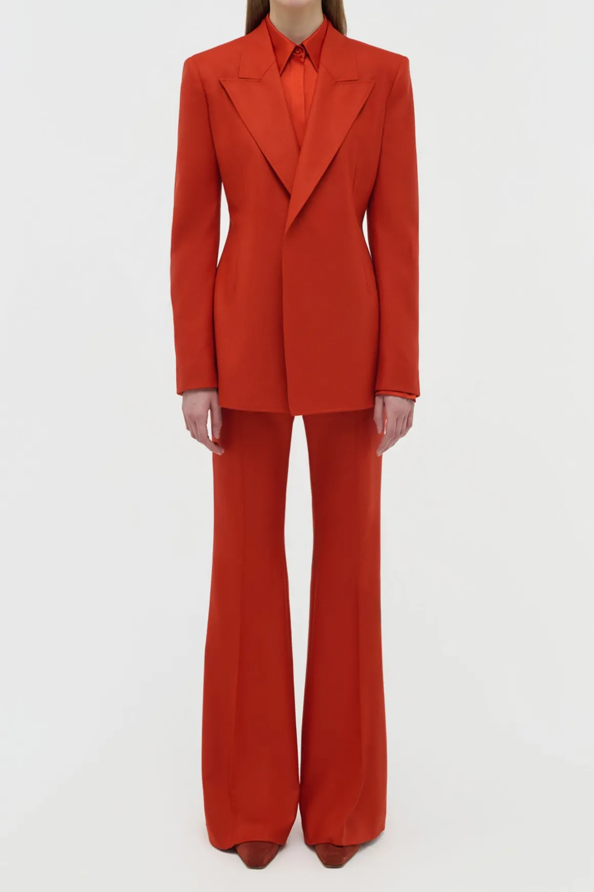 Mairi Blazer in Antelope Orange Wool Cashmere Flannel
