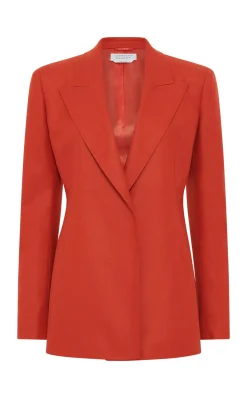 Mairi Blazer in Antelope Orange Wool Cashmere Flannel
