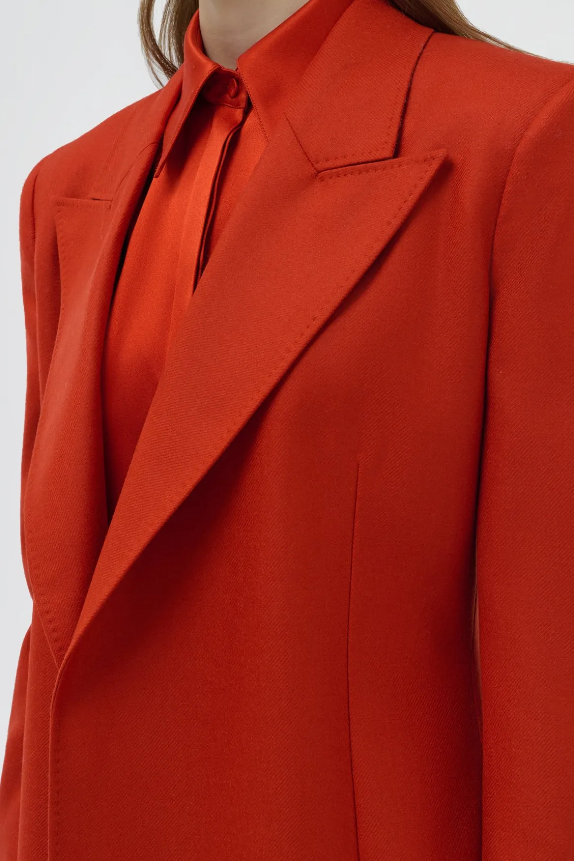Mairi Blazer in Antelope Orange Wool Cashmere Flannel