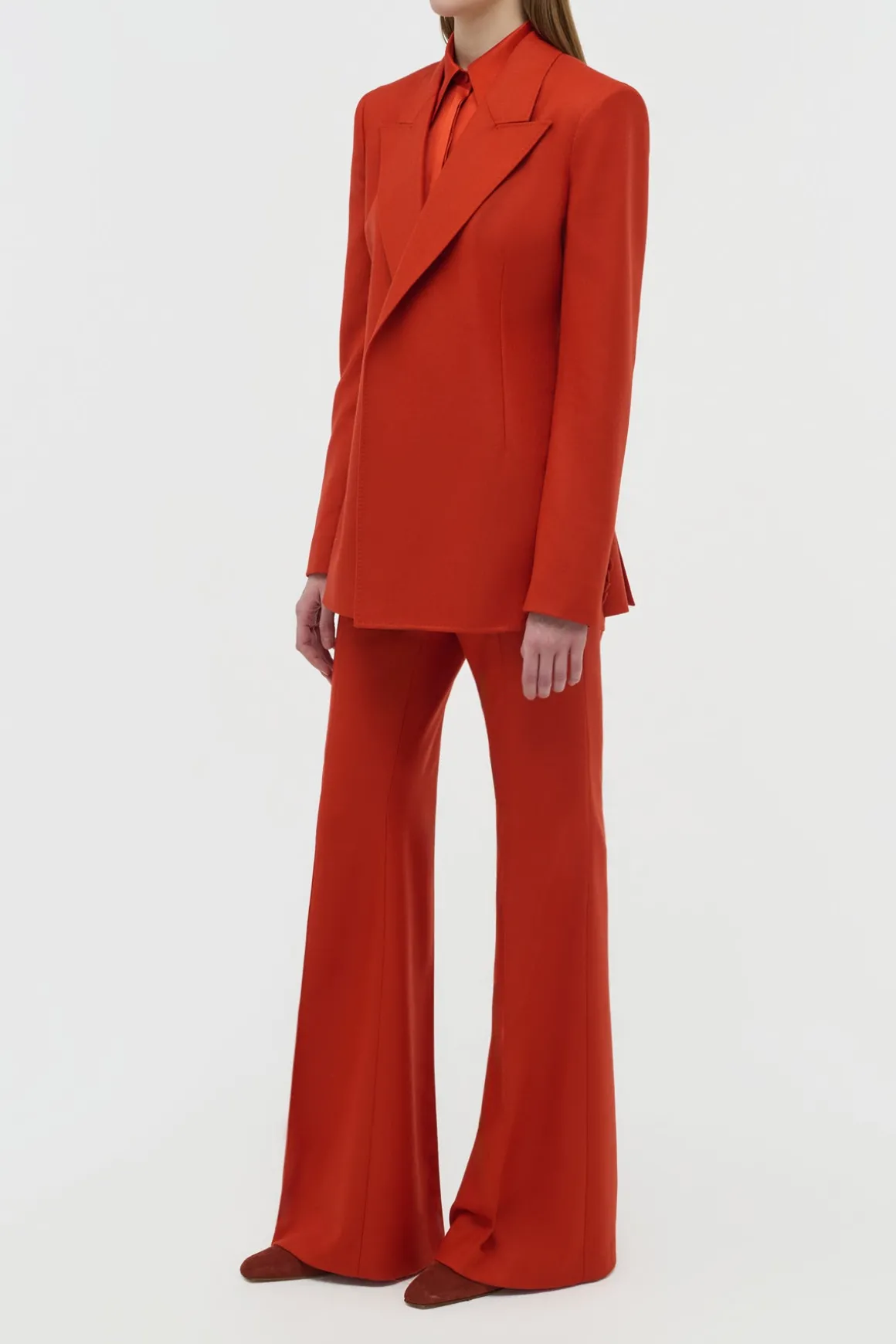 Mairi Blazer in Antelope Orange Wool Cashmere Flannel