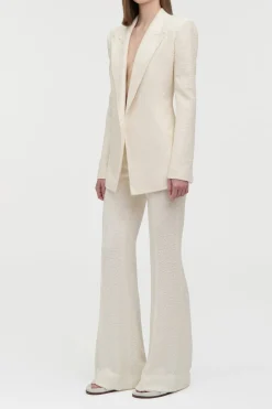Mairi Blazer in Ivory Silk Boucle