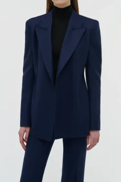 Mairi Blazer in Navy Wool Cashmere Flannel