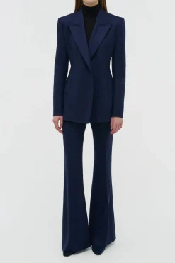 Mairi Blazer in Navy Wool Cashmere Flannel
