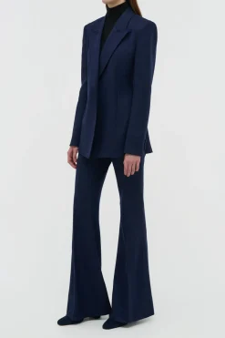 Mairi Blazer in Navy Wool Cashmere Flannel
