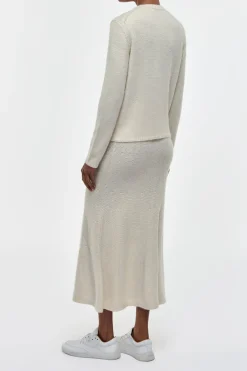 Manni Knit Maxi Skirt in Ivory Cashmere