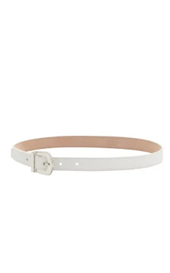 Marija Buckle Belt in Ivory Leather