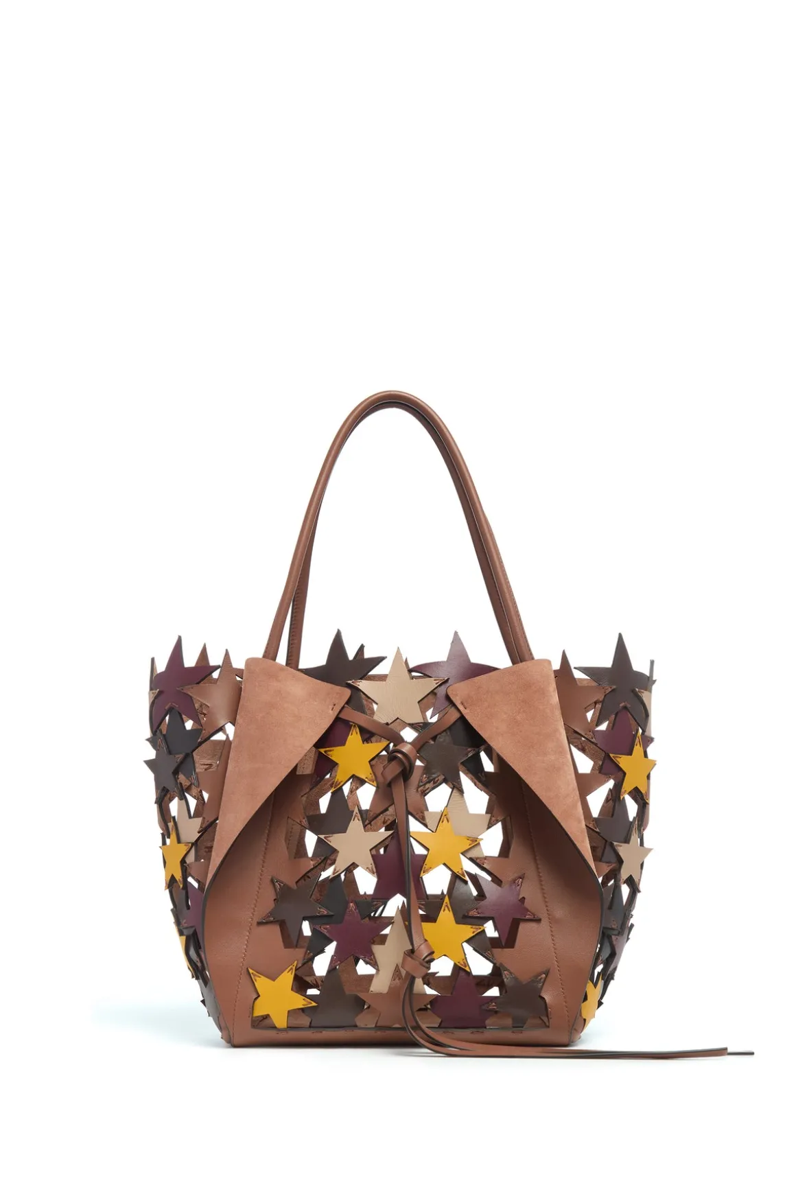 Marija Patchwork Stars Tote Bag in Multi Nappa Leather