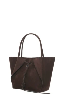 Marija Tote Bag in Chocolate Suede