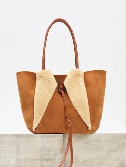 Marija Tote Bag in Cognac Shearling