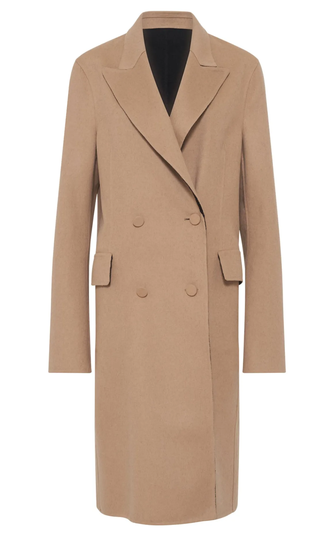 Mcaffrey Coat in Camel & Black Double-face Cashmere