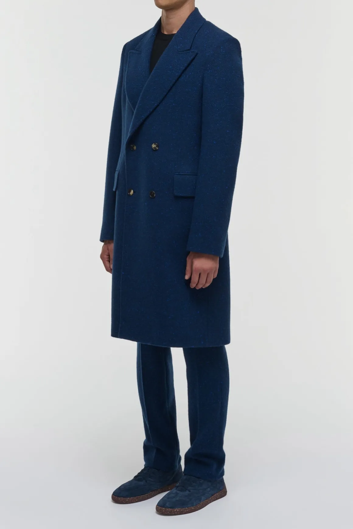 Mcaffrey Coat in Electric Navy Speckled Cashmere