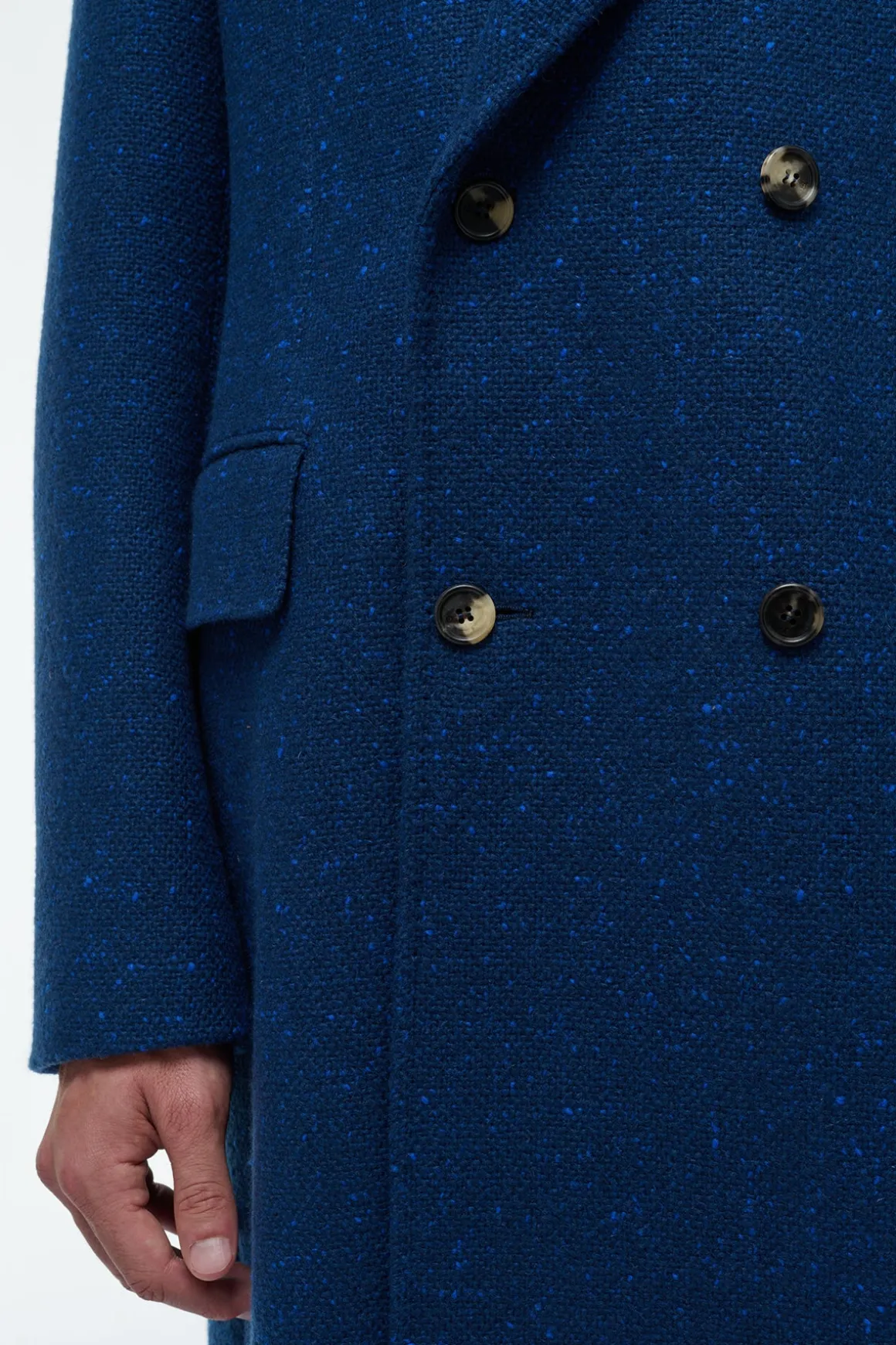 Mcaffrey Coat in Electric Navy Speckled Cashmere