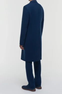 Mcaffrey Coat in Electric Navy Speckled Cashmere
