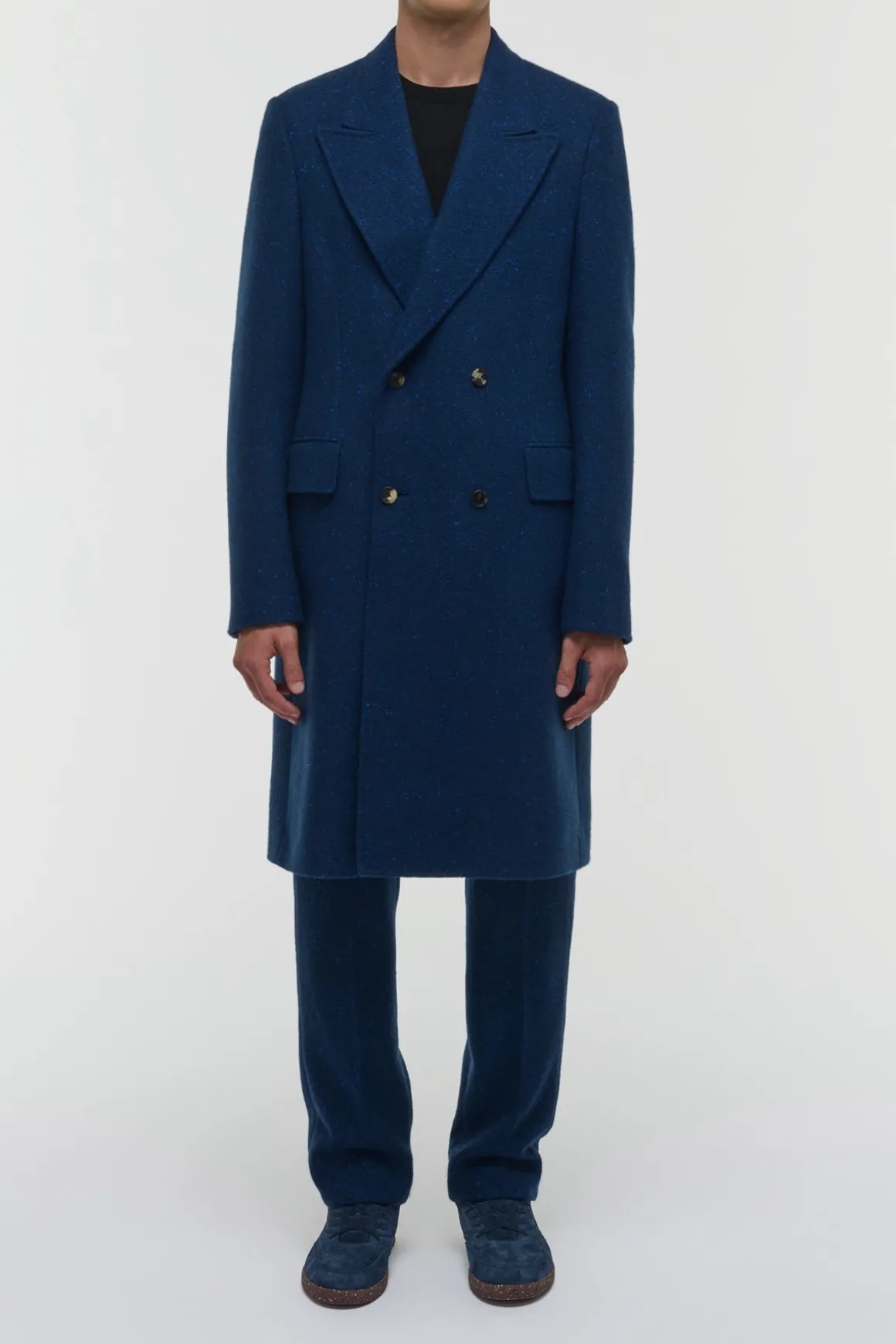 Mcaffrey Coat in Electric Navy Speckled Cashmere