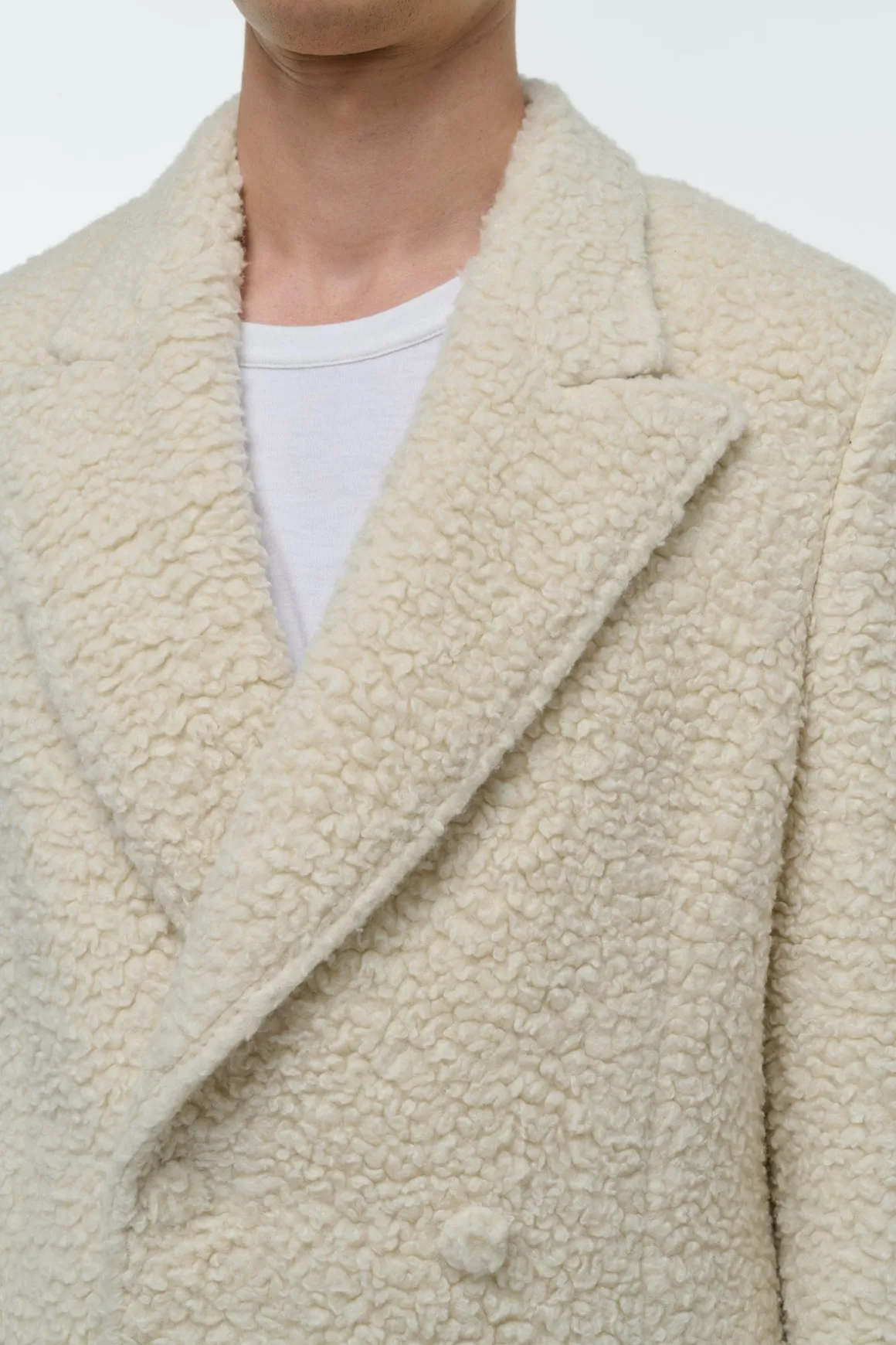 Mcaffrey Coat in Ivory Cashmere Silk