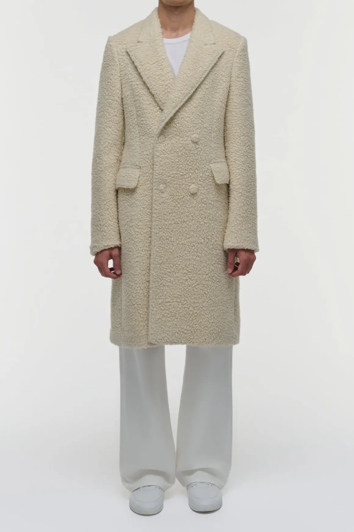 Mcaffrey Coat in Ivory Cashmere Silk
