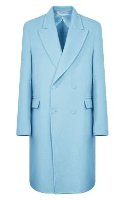 Mcaffrey Coat in Light Blue Cashmere Felt