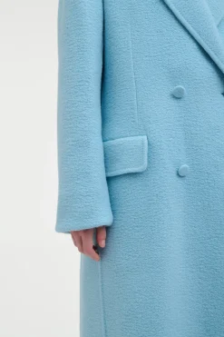 Mcaffrey Coat in Light Blue Cashmere Felt