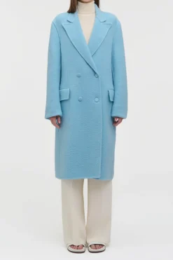 Mcaffrey Coat in Light Blue Cashmere Felt