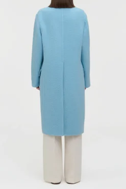 Mcaffrey Coat in Light Blue Cashmere Felt
