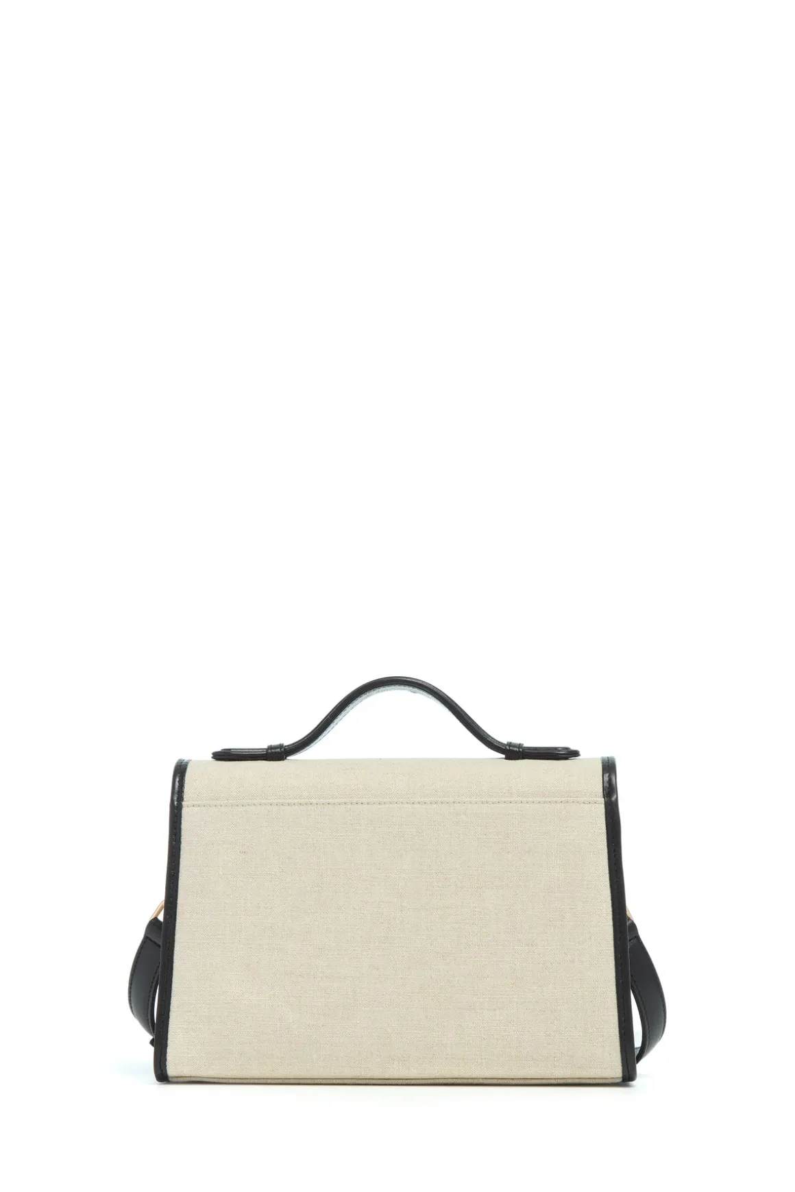 Medium Leonora Flap Bag in Beige Linen