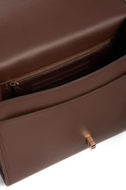 Medium Leonora Flap Bag in Chocolate Leather