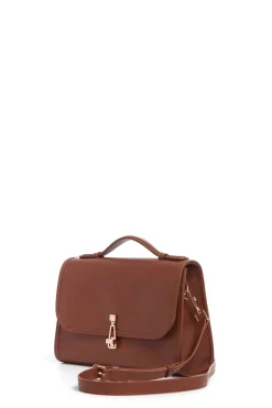 Medium Leonora Flap Bag in Cognac Leather