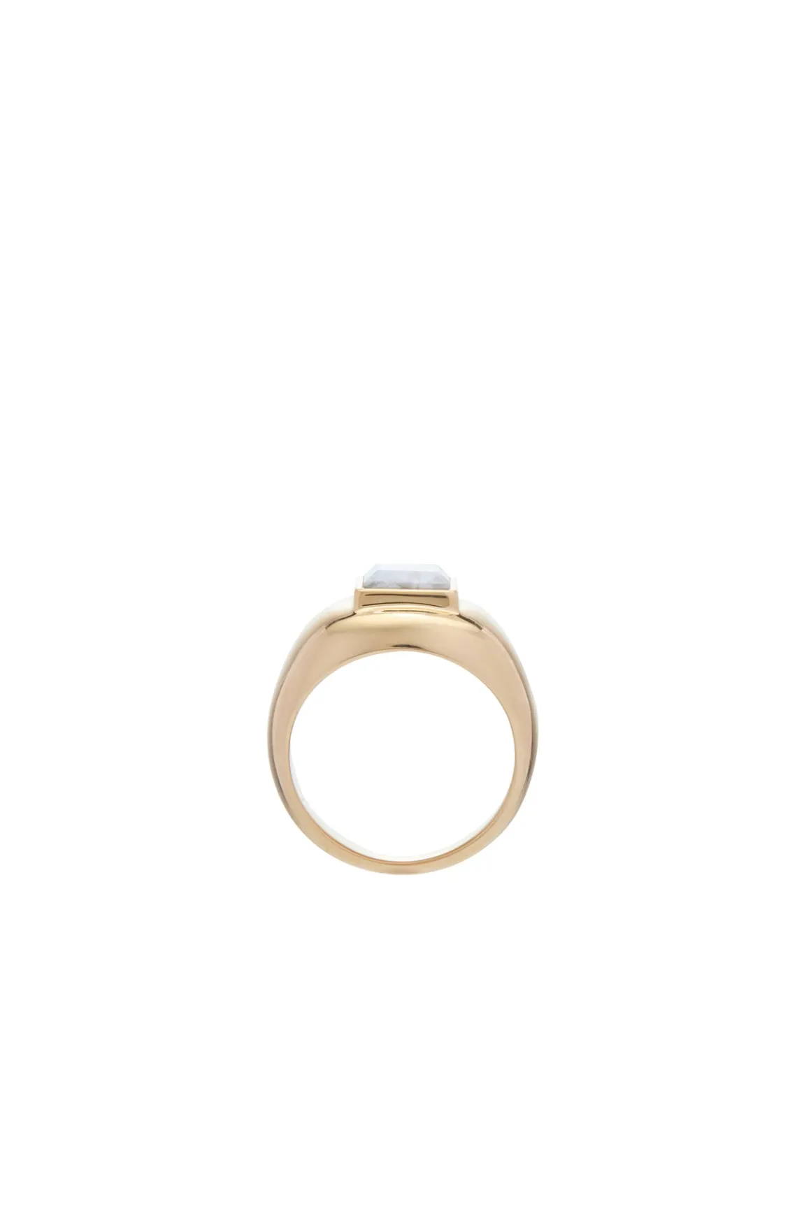 Medium Ring in 18K Yellow Gold & Howlite Stone