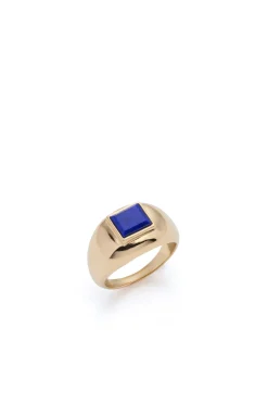Medium Ring in 18K Yellow Gold & Lapis Stone