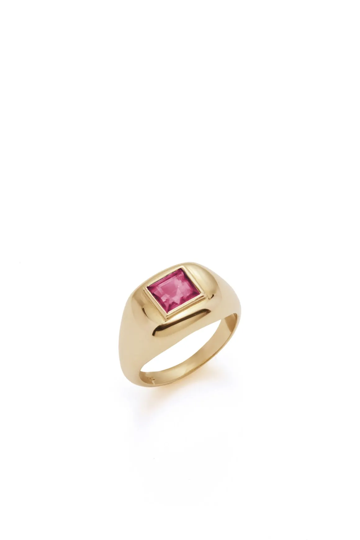 Medium Ring in 18K Yellow Gold & Tourmaline Stone