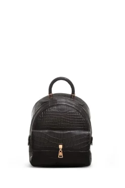 Mini Billie Backpack in Black Crocodile Leather