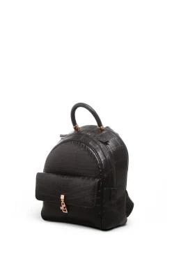 Mini Billie Backpack in Black Crocodile Leather
