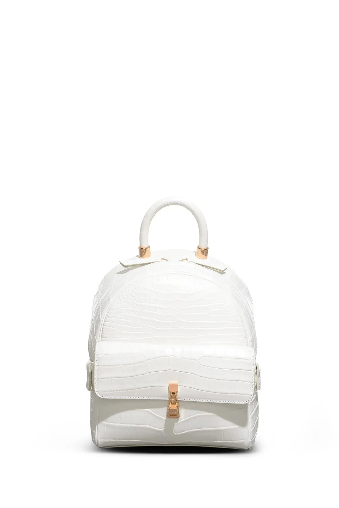 Mini Billie Backpack in Ivory Crocodile Leather