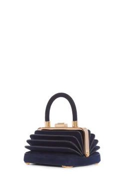 Mini Diana Bag in Navy Suede