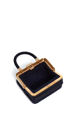 Mini Diana Bag in Navy Suede