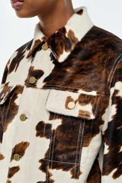 Miran Jacket in Ivory Cognac Multi Pony Hair