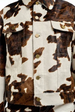 Miran Jacket in Ivory Cognac Multi Pony Hair