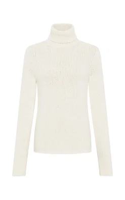 Nelle Knit Turtleneck in Ivory Cashmere