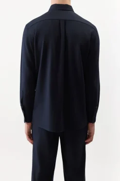 Nicolas Shirt in Dark Navy Virgin Wool
