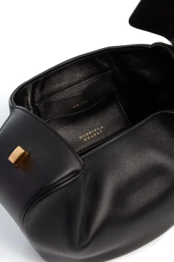 Nina Bag in Black Nappa Leather with Snakeskin Handle
