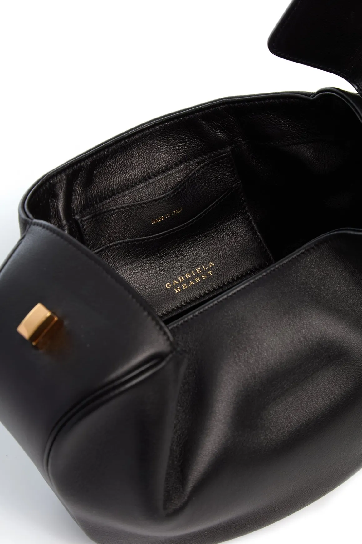Nina Bag in Black Nappa Leather with Snakeskin Handle