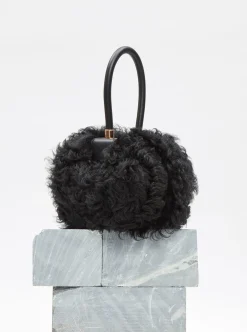 Nina Bag in Black Shearling
