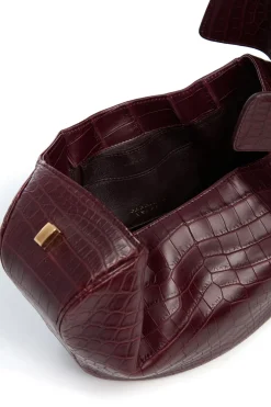 Nina Bag in Bordeaux Crocodile Leather